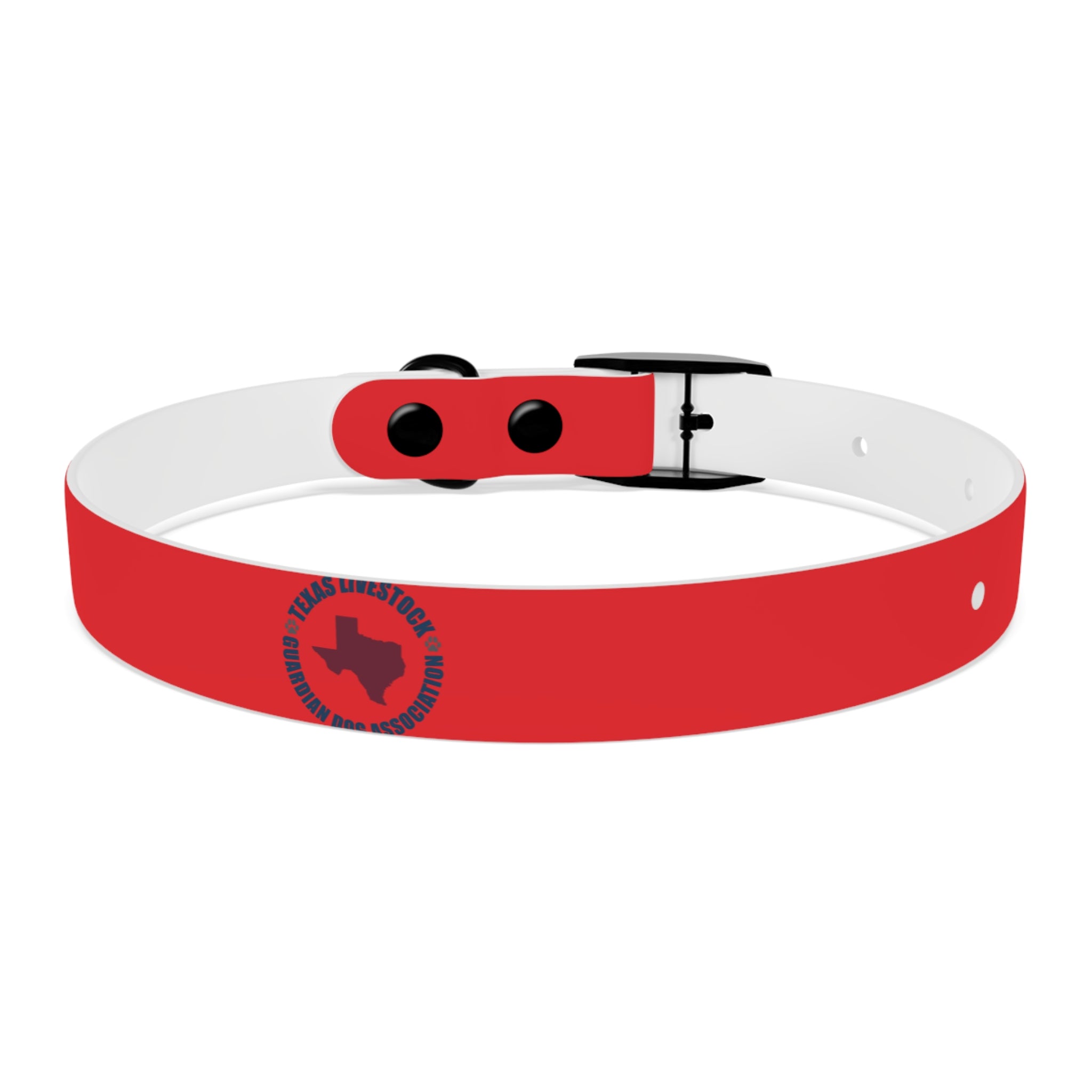 Red Personalized Dog Collar with Texas Logo — Durable Adjustable Pet Collar