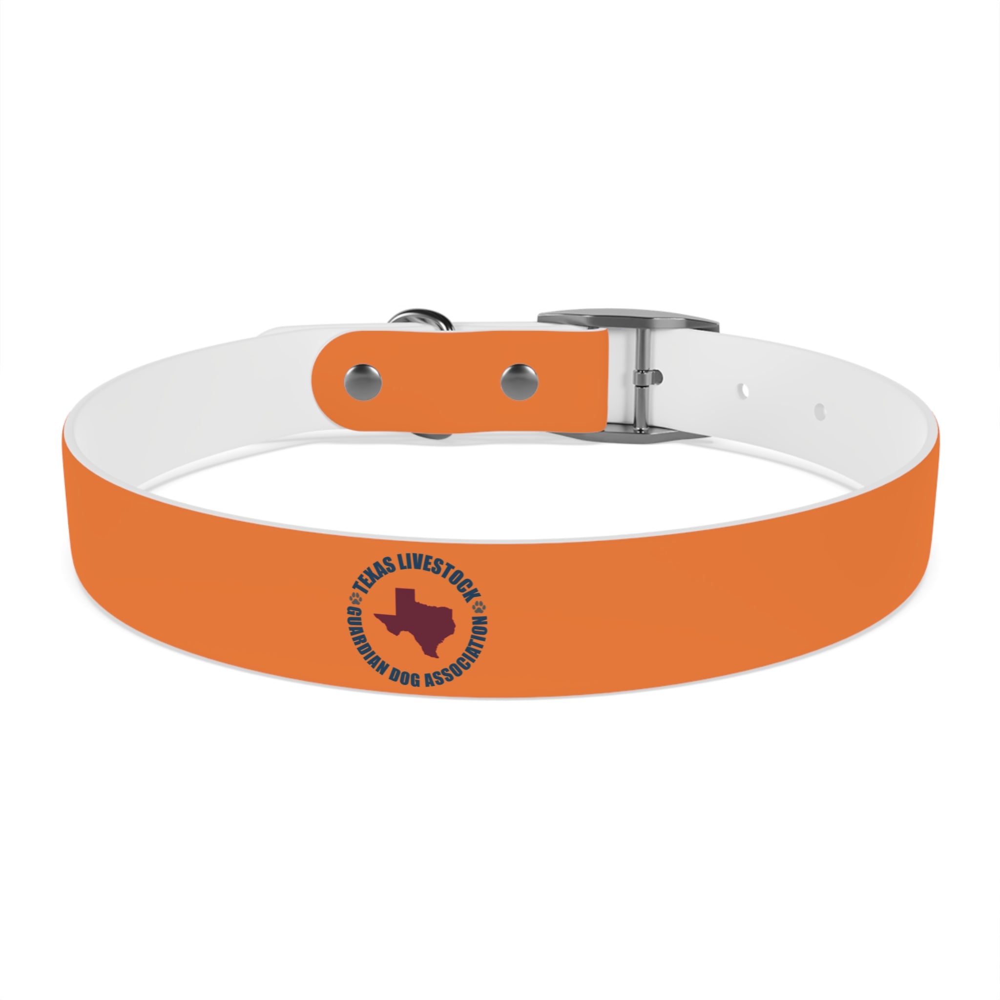 Orange Logo Dog Collar — Texas Livestock Club Pet Collar