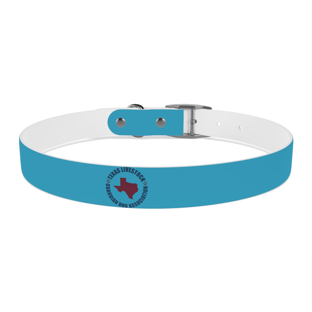 Blue Custom Dog Collar with Texas Livestock Association Logo