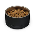 Stainless Steel 18oz Pet Bowl — Modern White Ceramic-Look Dog & Cat Feeder