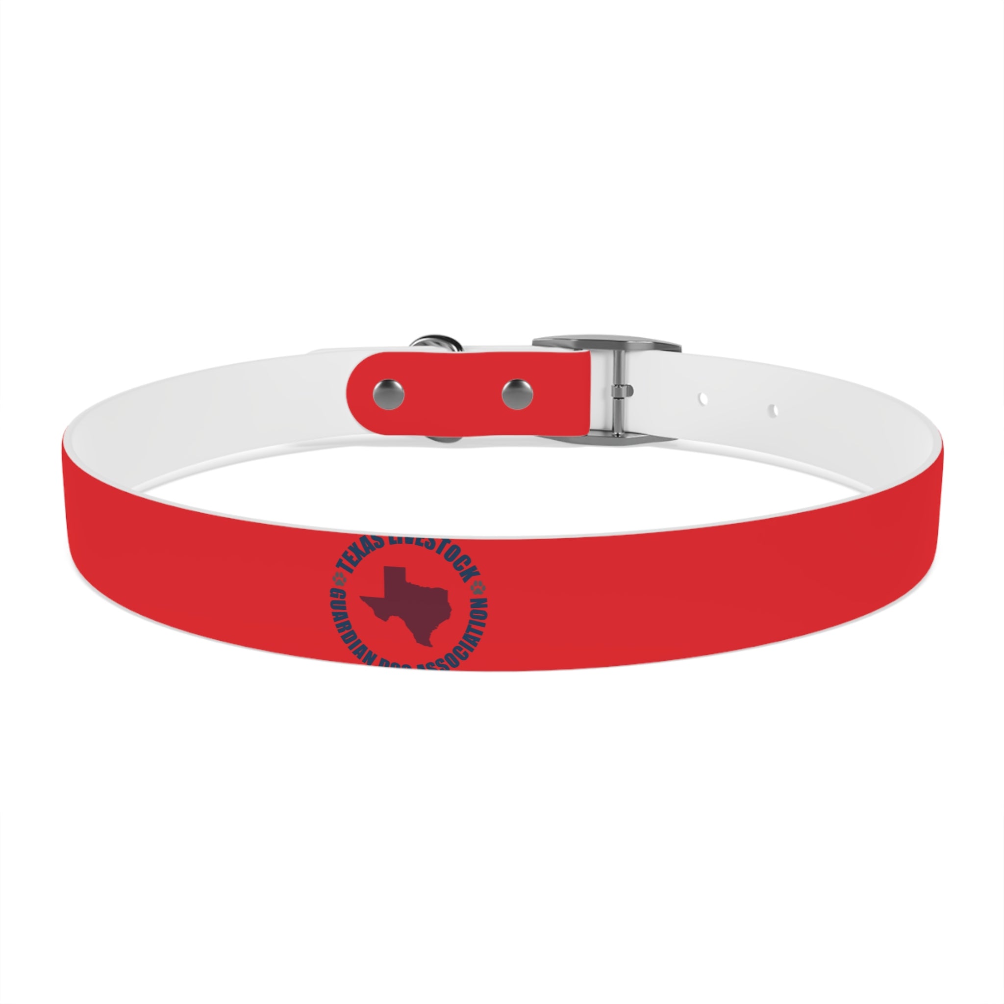Red Personalized Dog Collar with Texas Logo — Durable Adjustable Pet Collar