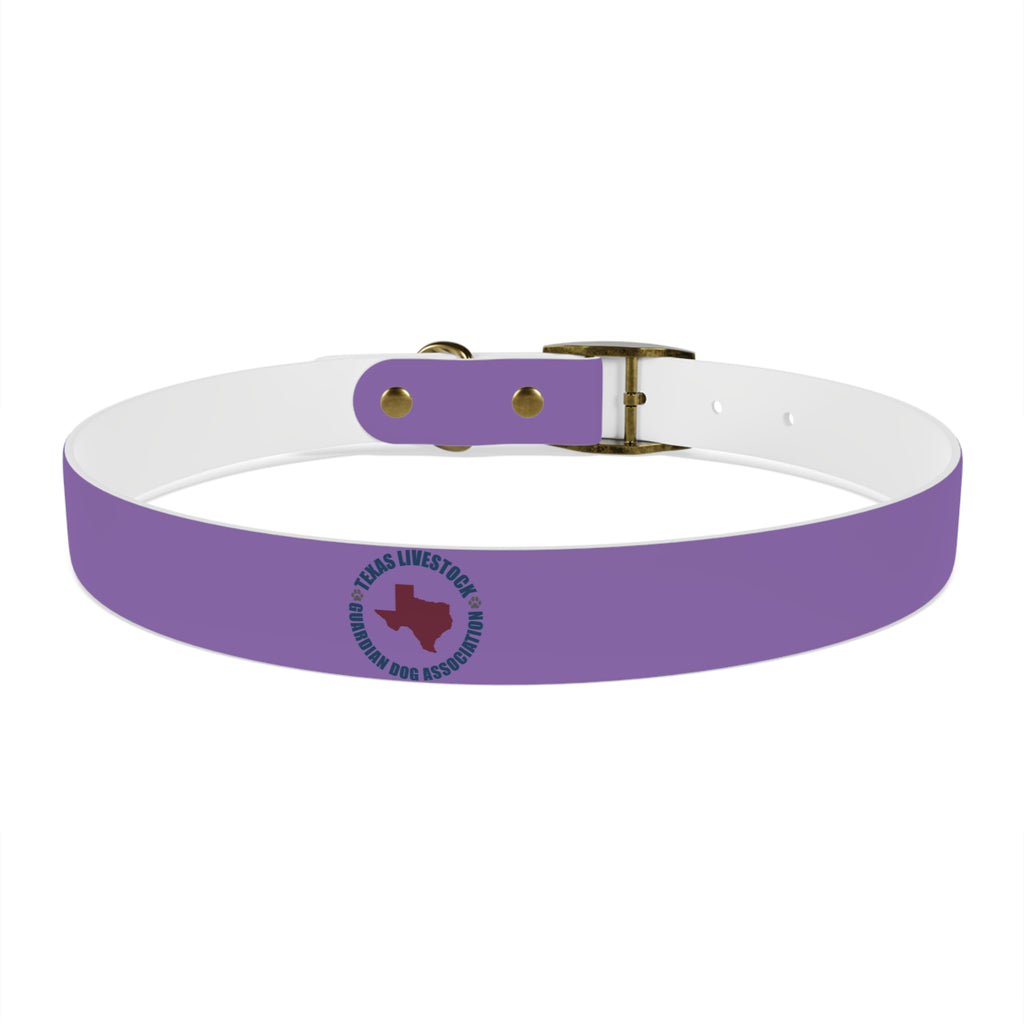 Purple Custom Dog Collar with Texas Livestock Logo — Durable Adjustable Pet Collar
