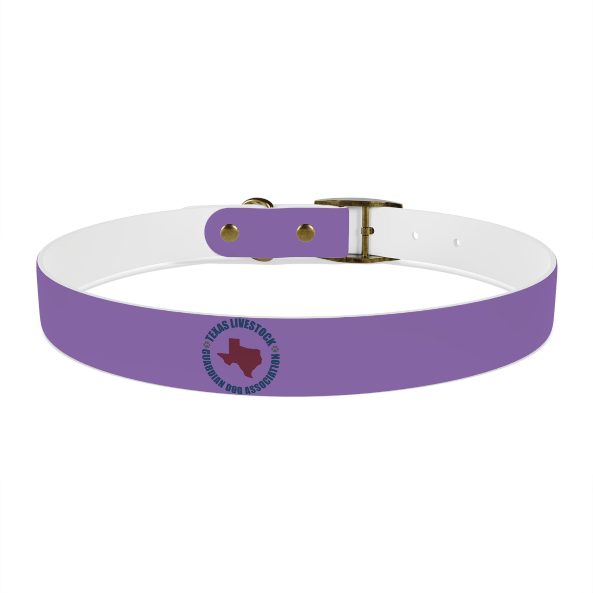 Purple Custom Dog Collar with Texas Livestock Logo — Durable Adjustable Pet Collar