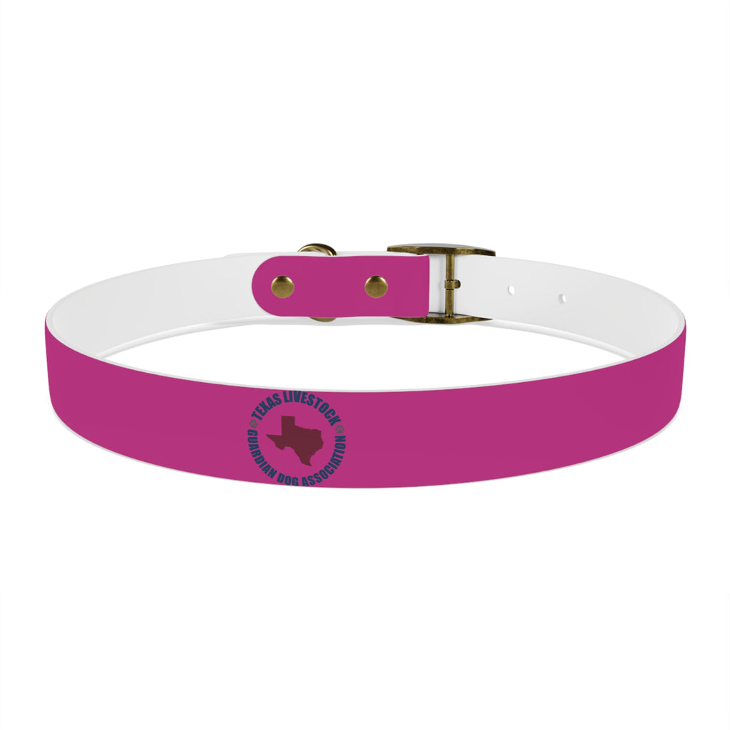 Pink Leather Dog Collar — Texas Livestock Show Logo