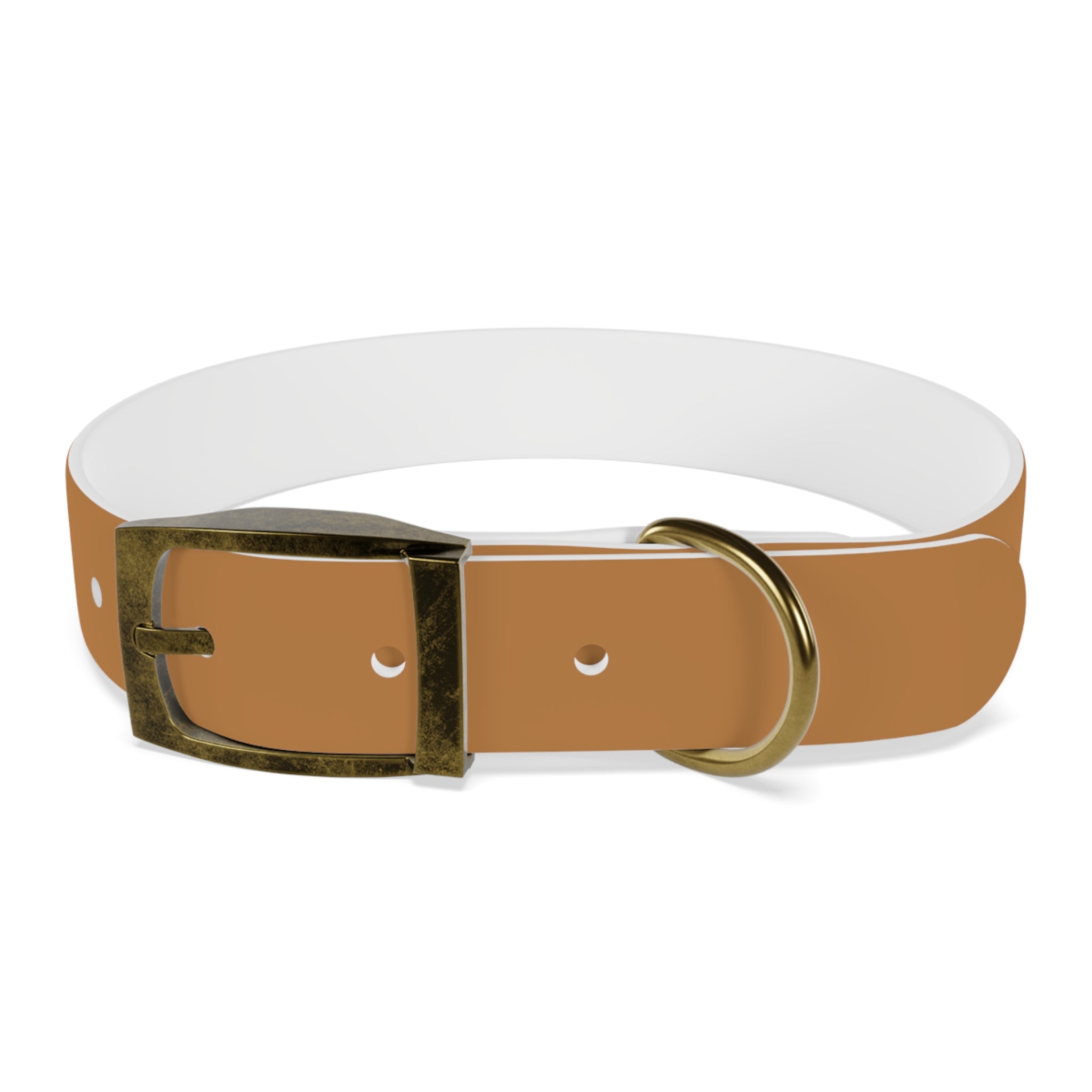 Leather Dog Collar with Texas Livestock Association Logo — Durable Brown Pet Collar