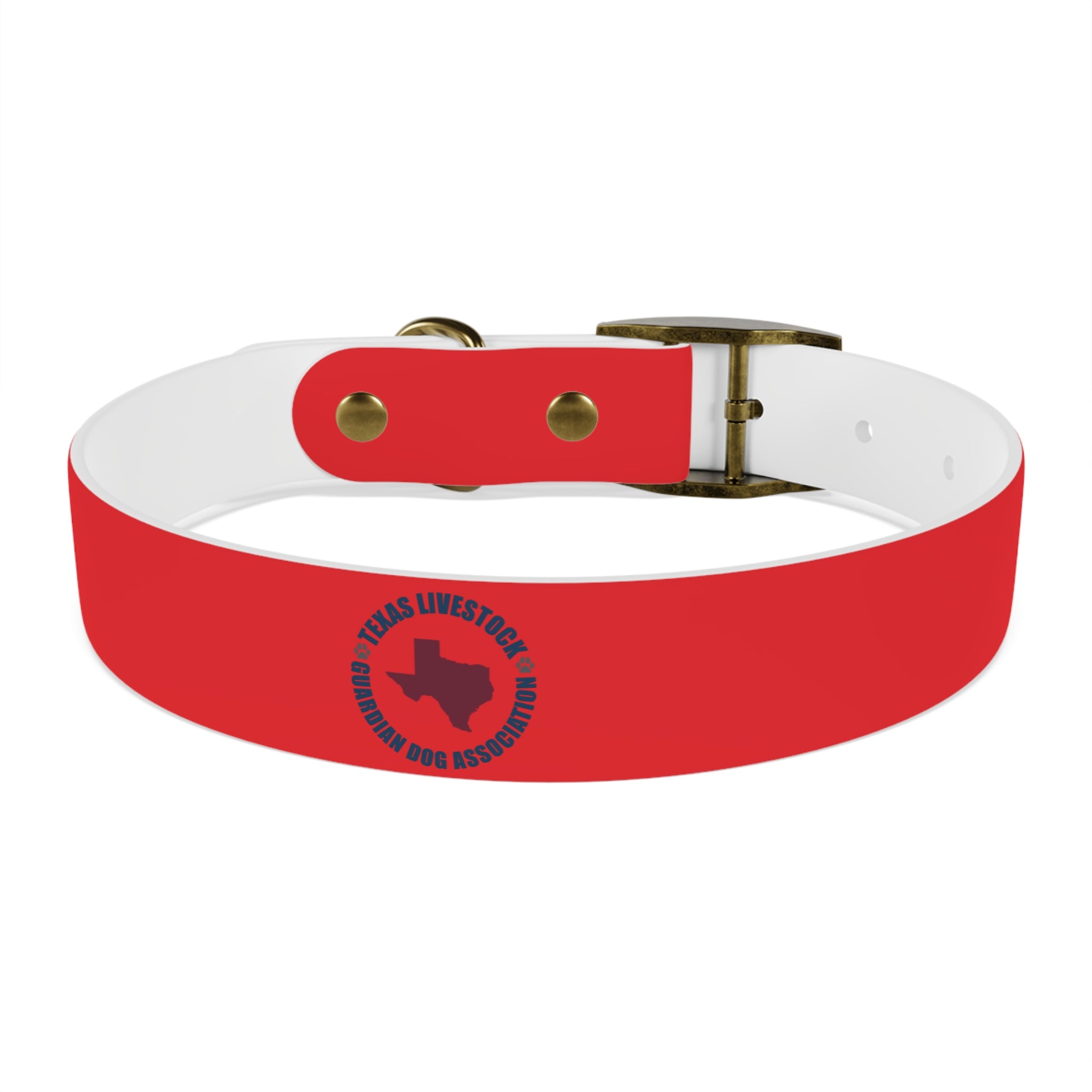 Red Personalized Dog Collar with Texas Logo — Durable Adjustable Pet Collar