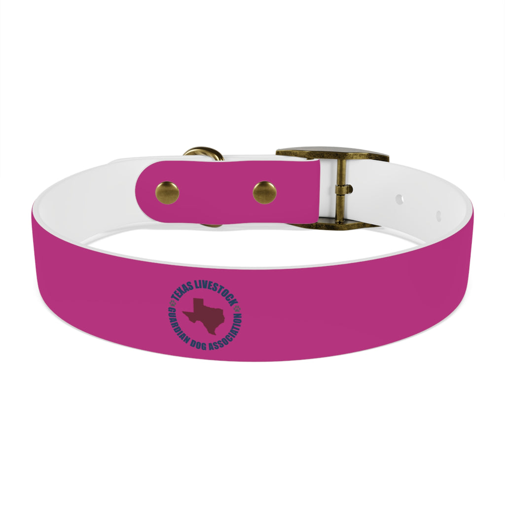 Pink Leather Dog Collar — Texas Livestock Show Logo