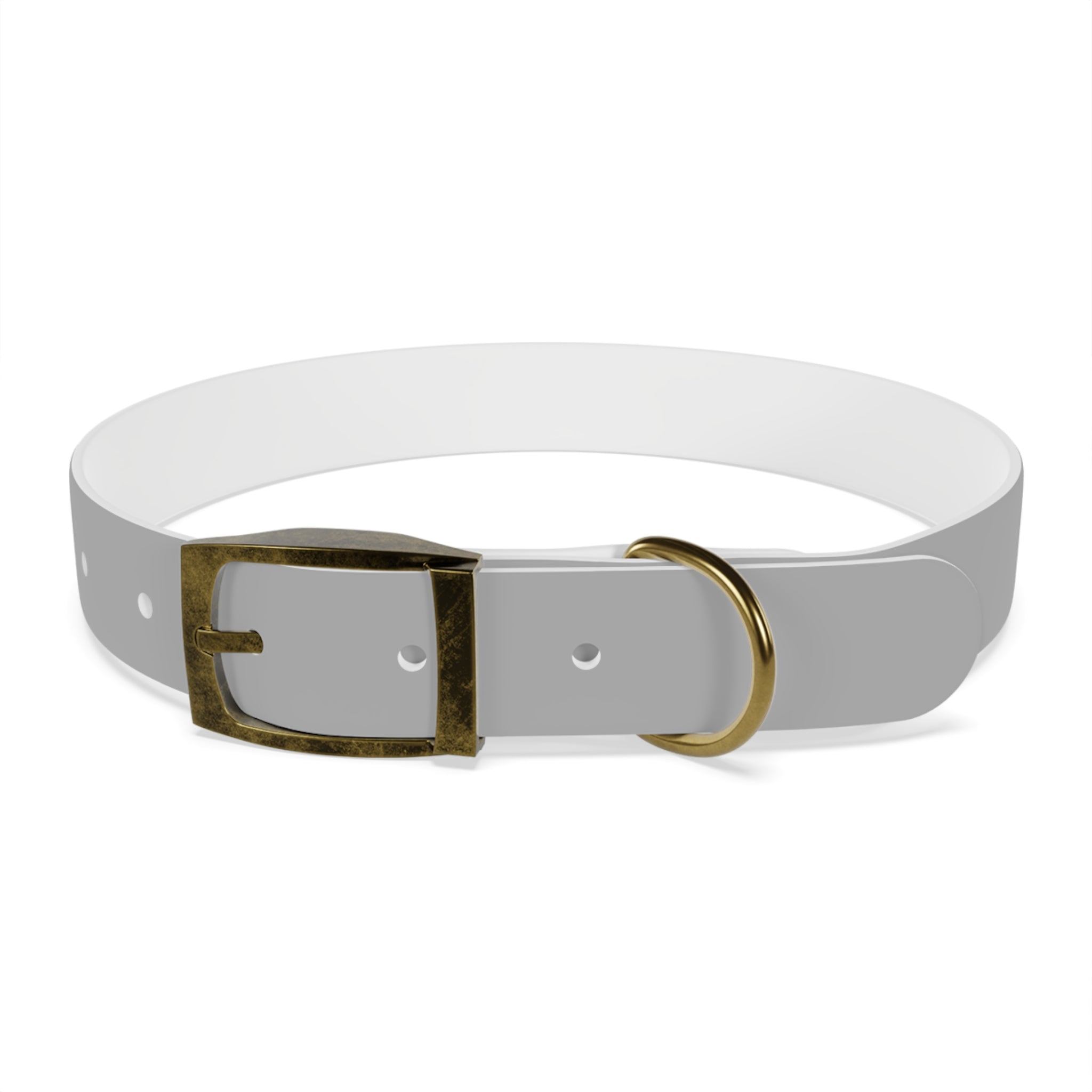 Customized White Dog Collar with Texas Livestock Association Logo