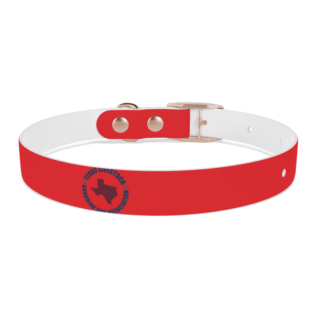 Red Personalized Dog Collar with Texas Logo — Durable Adjustable Pet Collar