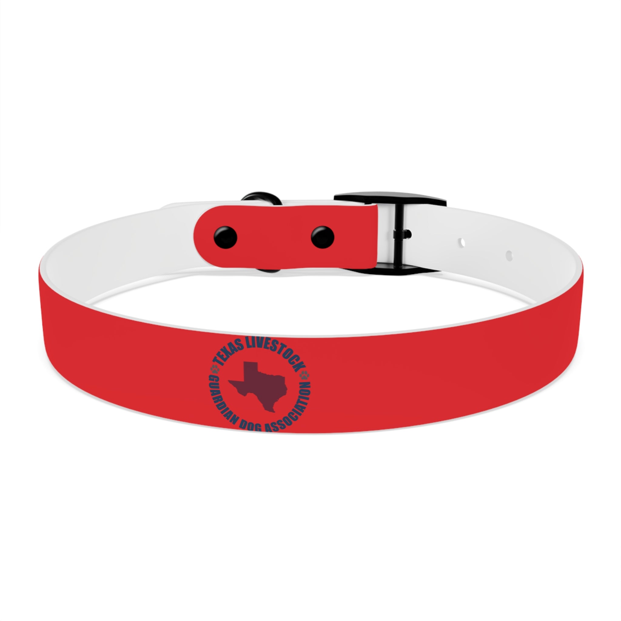 Red Personalized Dog Collar with Texas Logo — Durable Adjustable Pet Collar