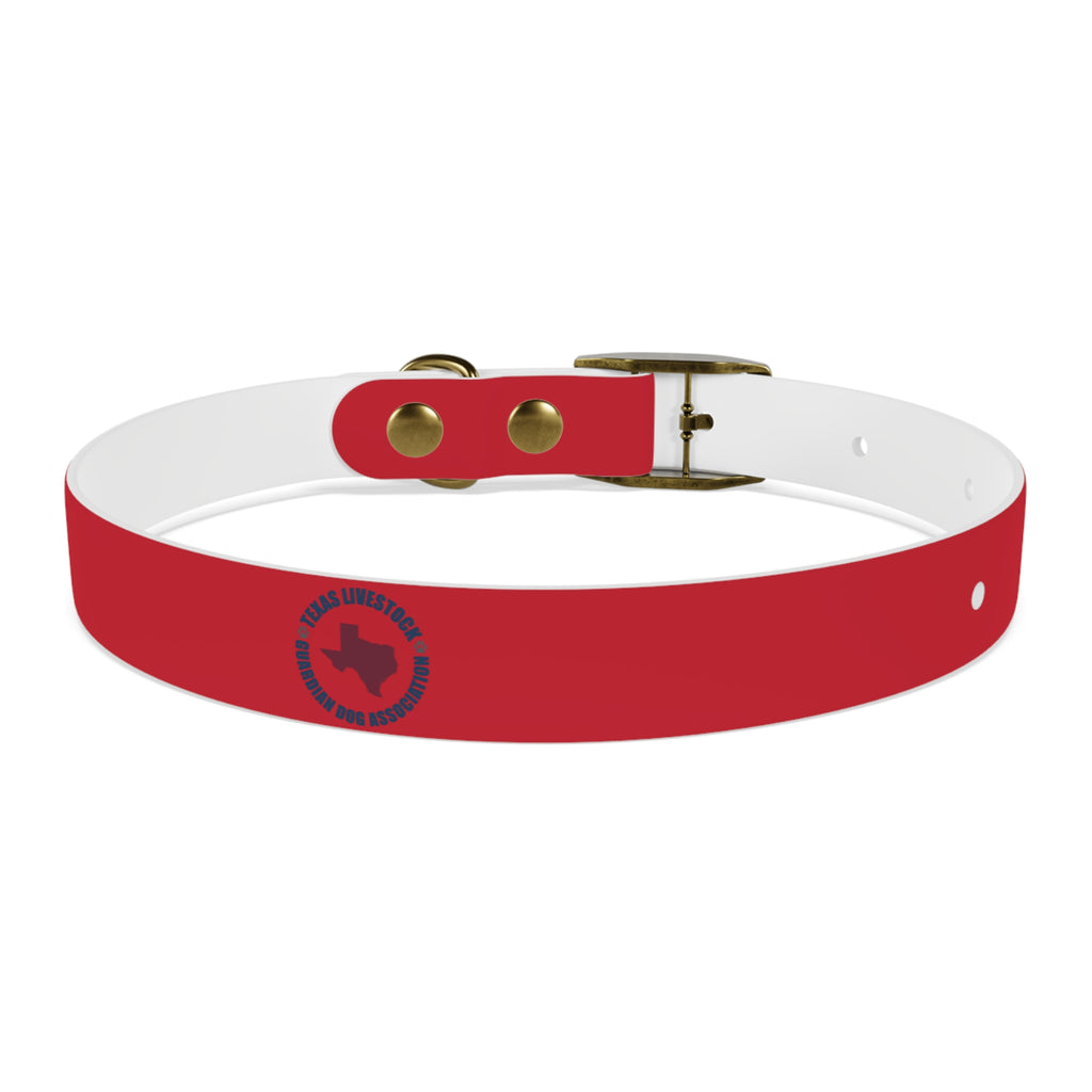 Red Pet Collar with Texas Logo — Durable Adjustable Dog Collar