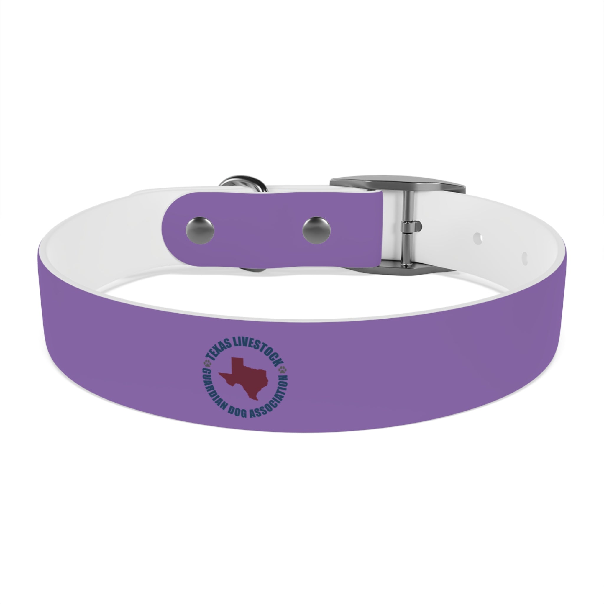 Purple Custom Dog Collar with Texas Livestock Logo — Durable Adjustable Pet Collar