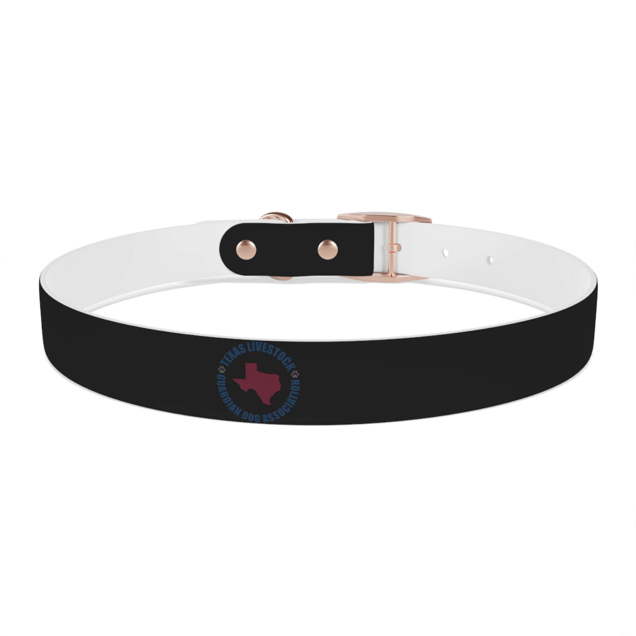 Black Leather Dog Collar — Durable Everyday Collar with Metal Buckle