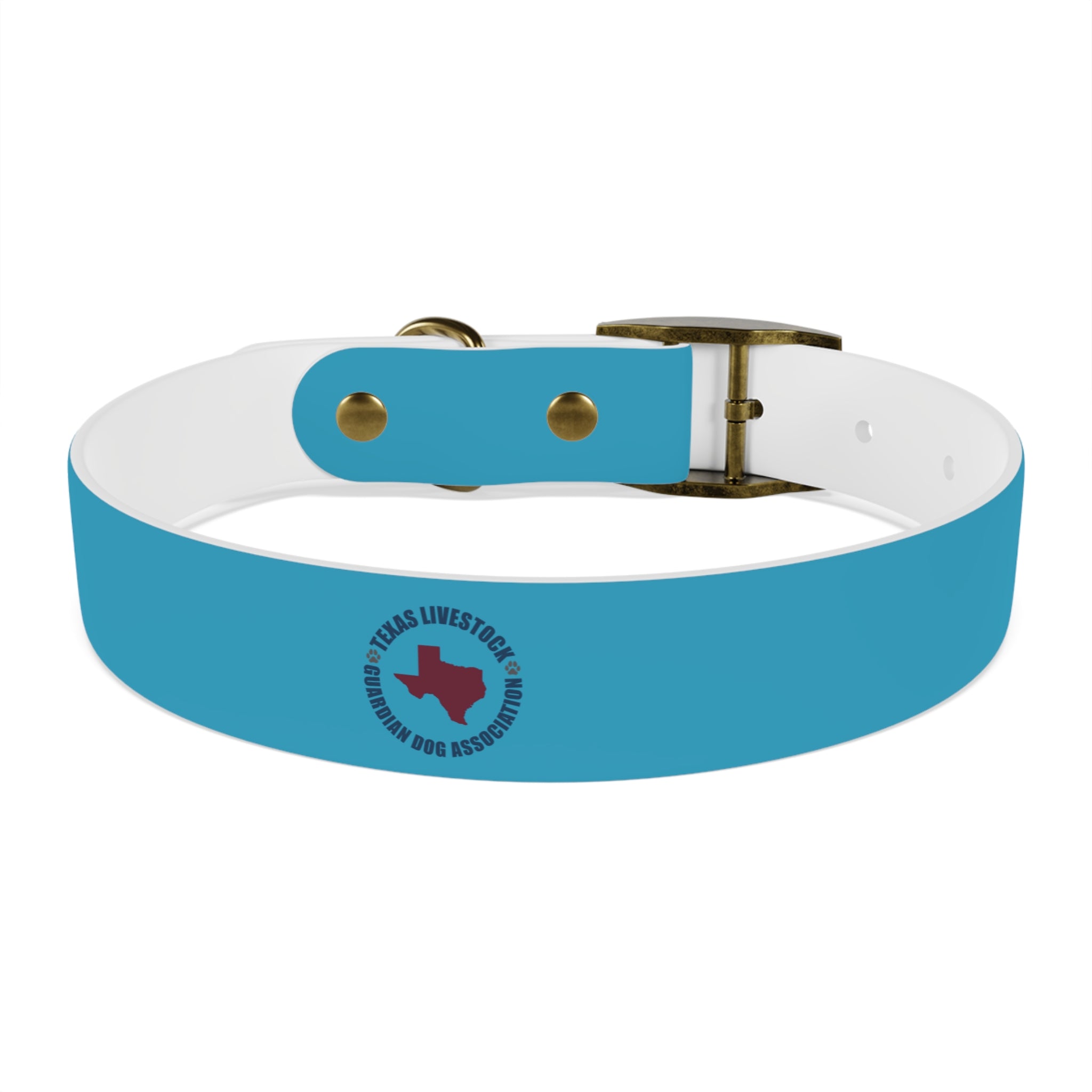 Blue Custom Dog Collar with Texas Livestock Association Logo
