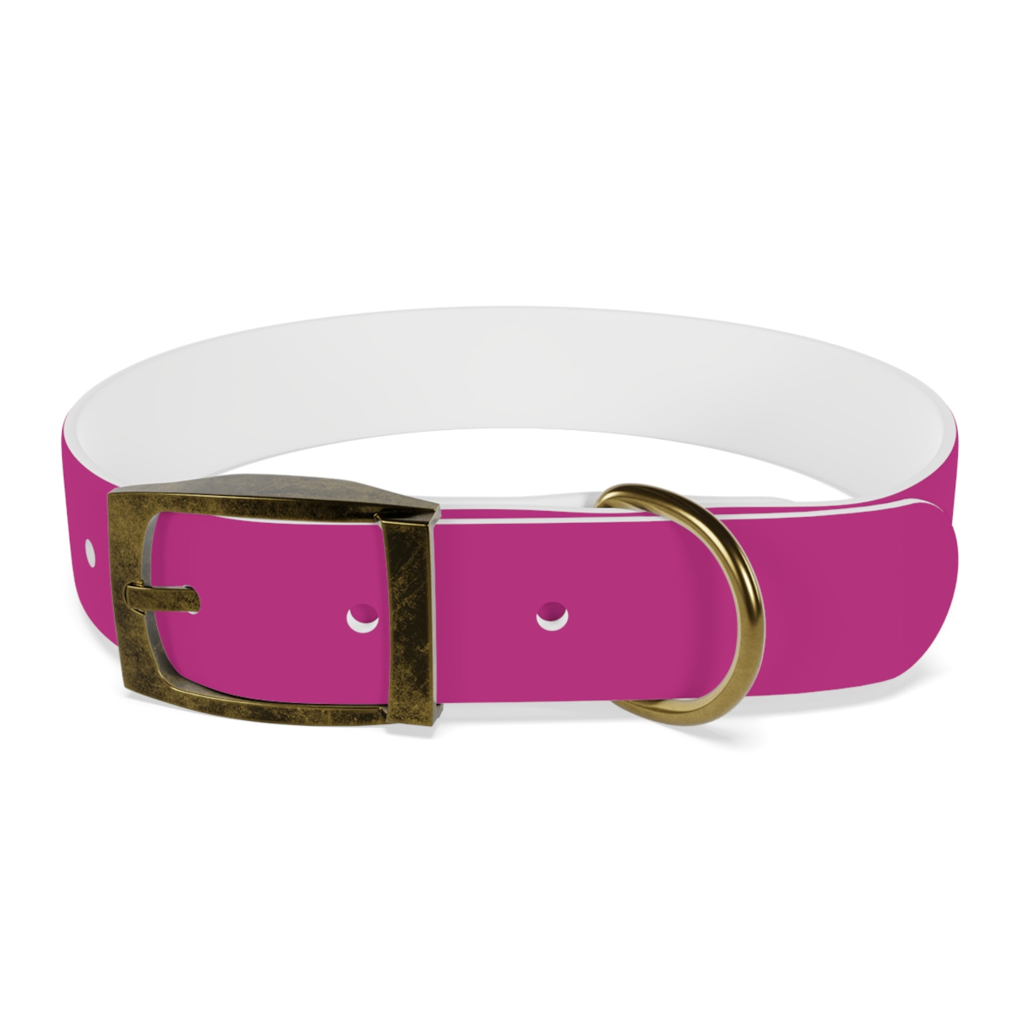Pink Leather Dog Collar — Texas Livestock Show Logo