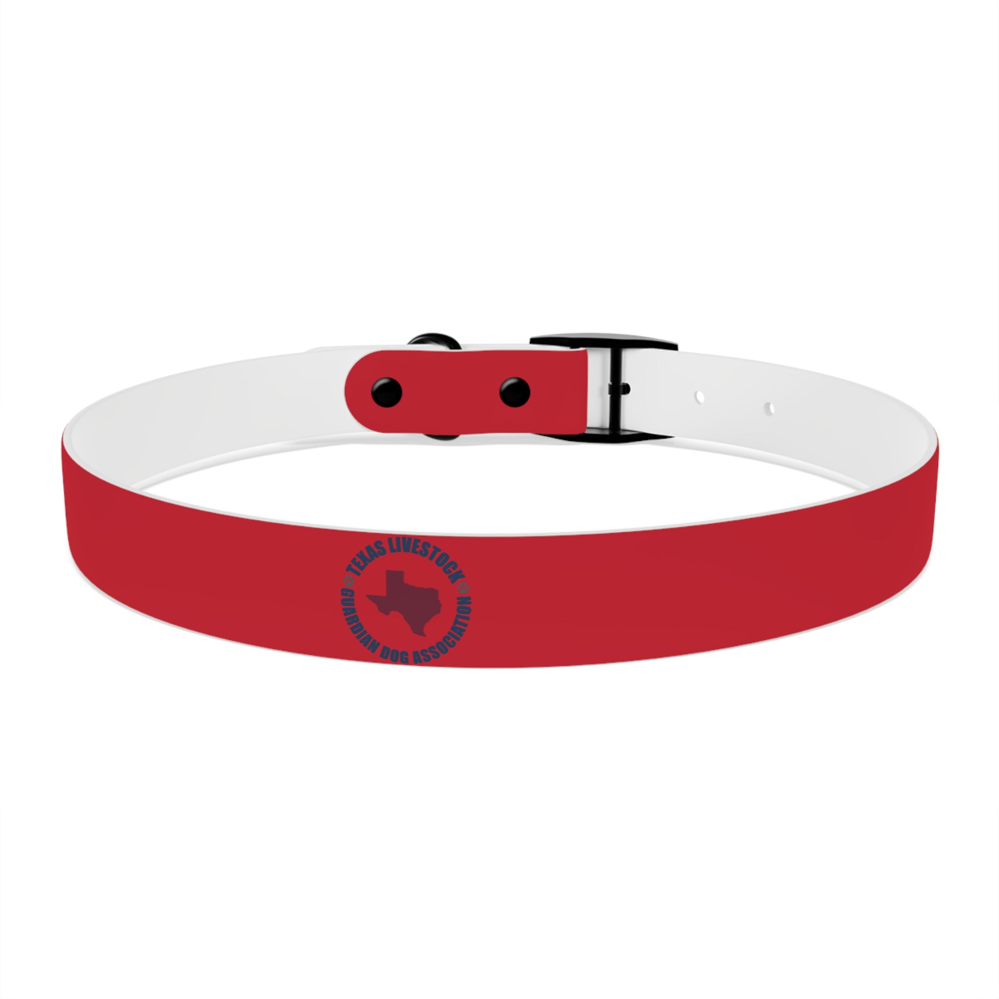 Red Pet Collar with Texas Logo — Durable Adjustable Dog Collar