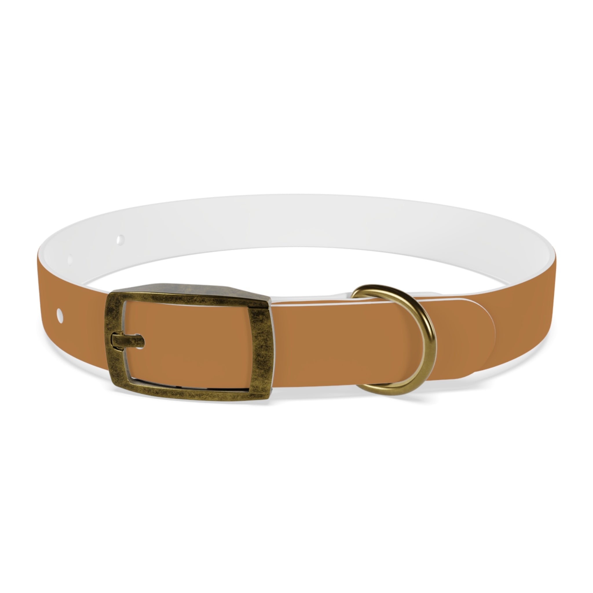 Leather Dog Collar with Texas Livestock Association Logo — Durable Brown Pet Collar