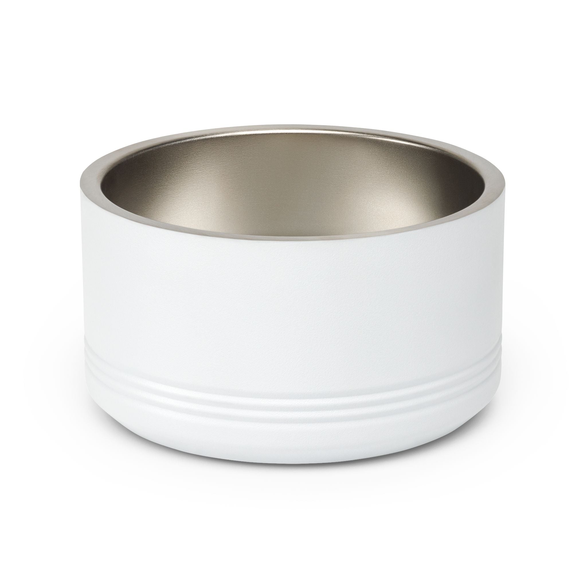 Stainless Steel 18oz Pet Bowl — Modern White Ceramic-Look Dog & Cat Feeder