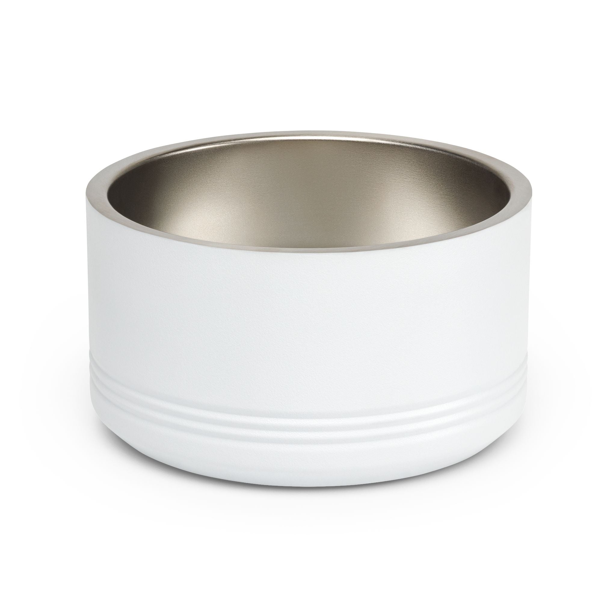 Stainless Steel 18oz Pet Bowl — Modern White Ceramic-Look Dog & Cat Feeder