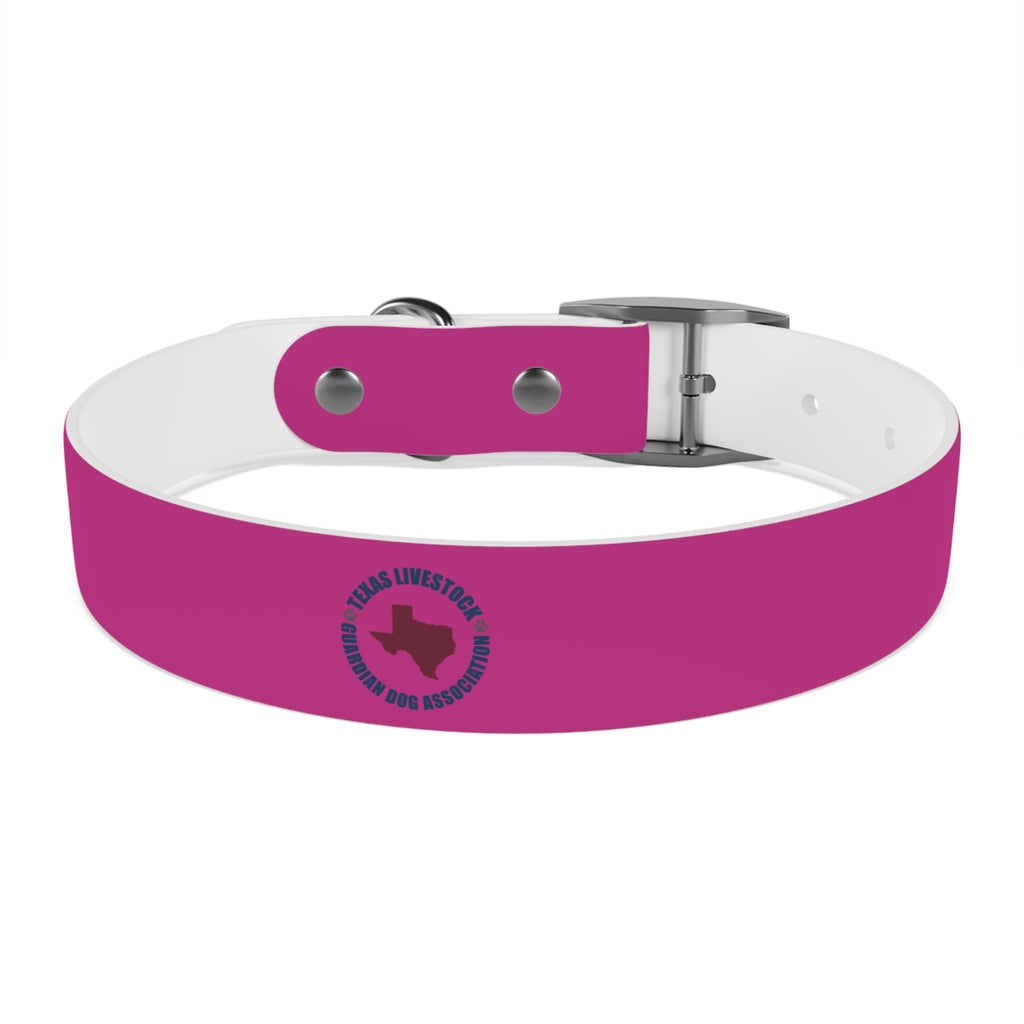 Pink Leather Dog Collar — Texas Livestock Show Logo