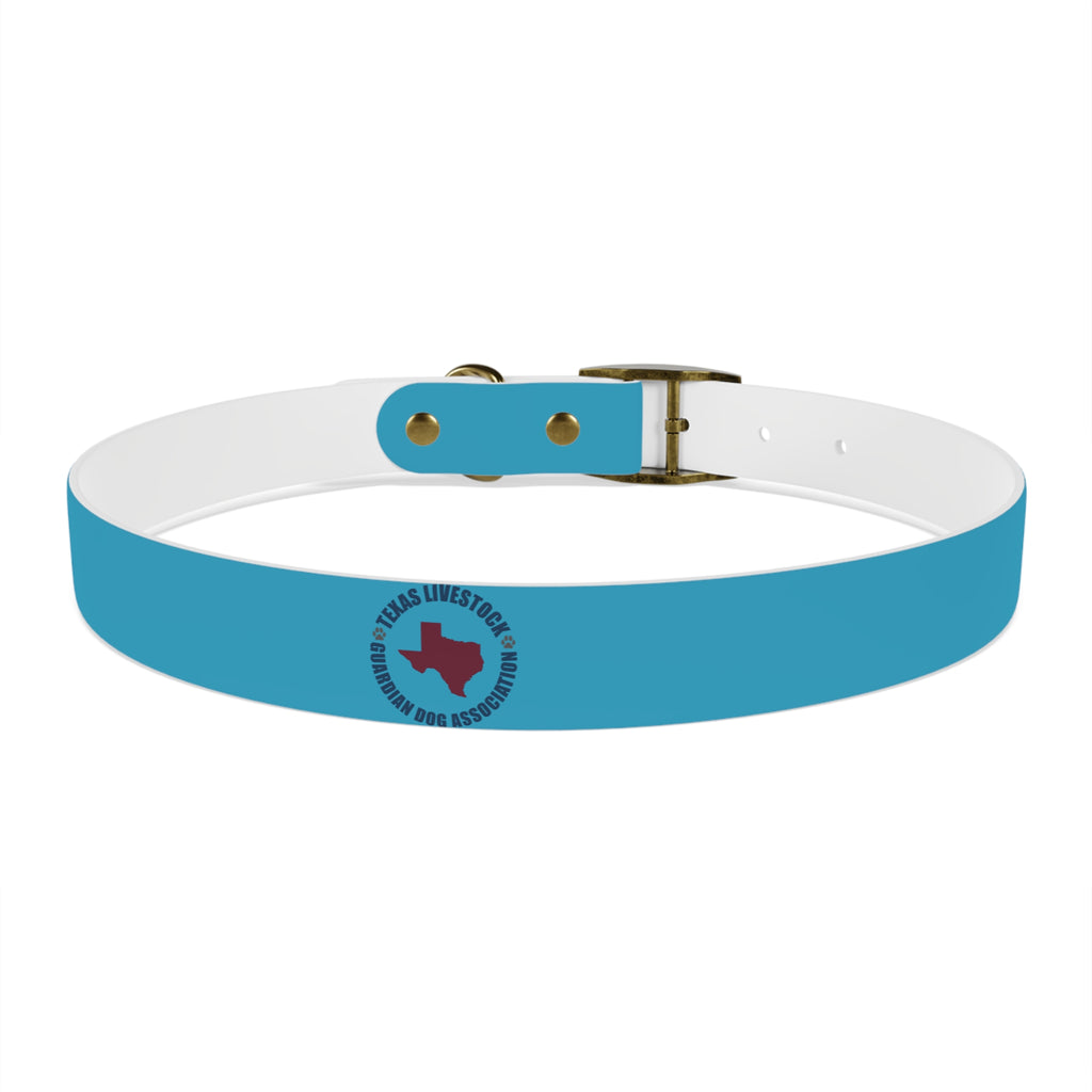 Blue Custom Dog Collar with Texas Livestock Association Logo