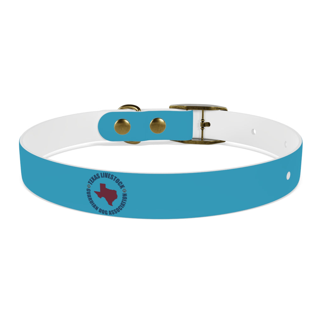 Blue Custom Dog Collar with Texas Livestock Association Logo