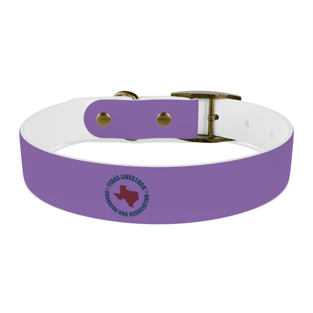 Purple Custom Dog Collar with Texas Livestock Logo — Durable Adjustable Pet Collar