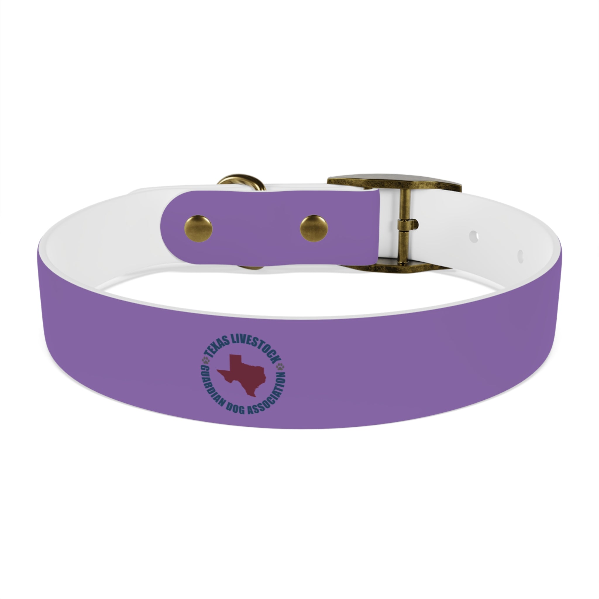 Purple Custom Dog Collar with Texas Livestock Logo — Durable Adjustable Pet Collar