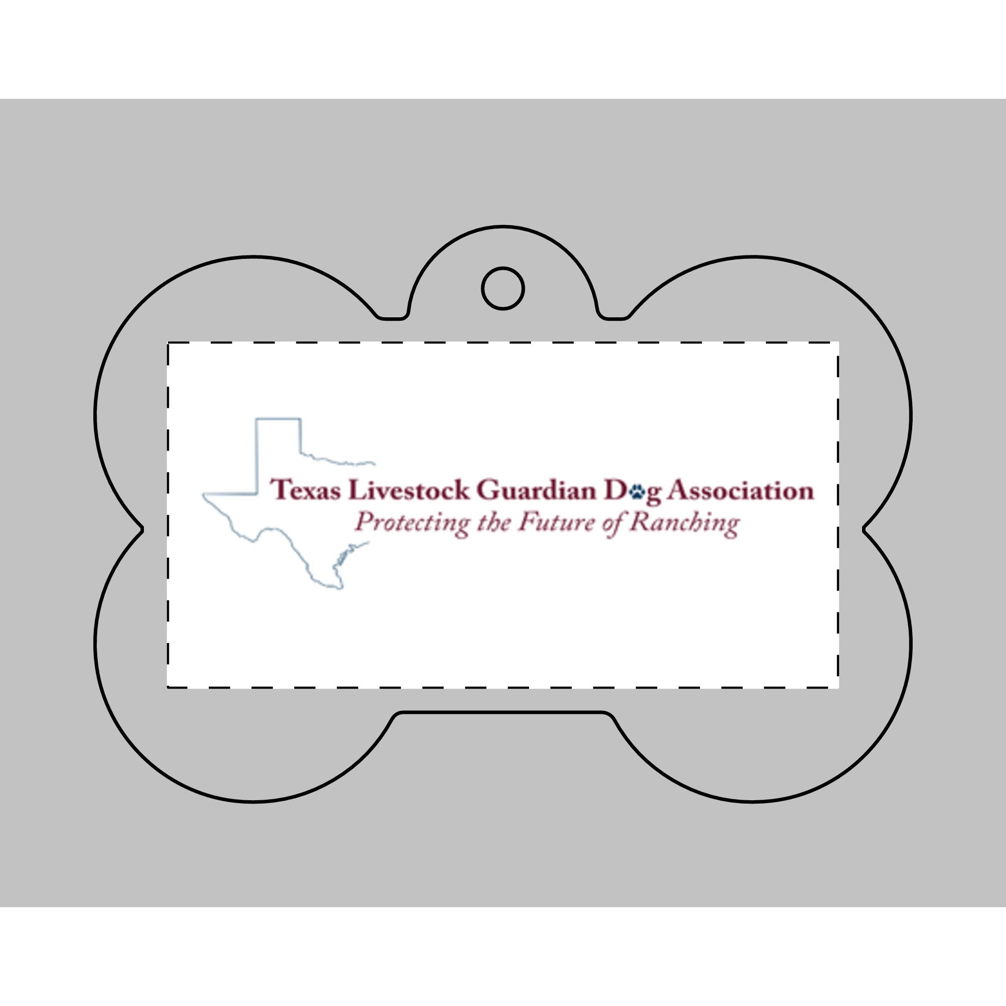 Texas Livestock Guardian Dog Association Bone Pet Tag — Protecting the Future of Ranching