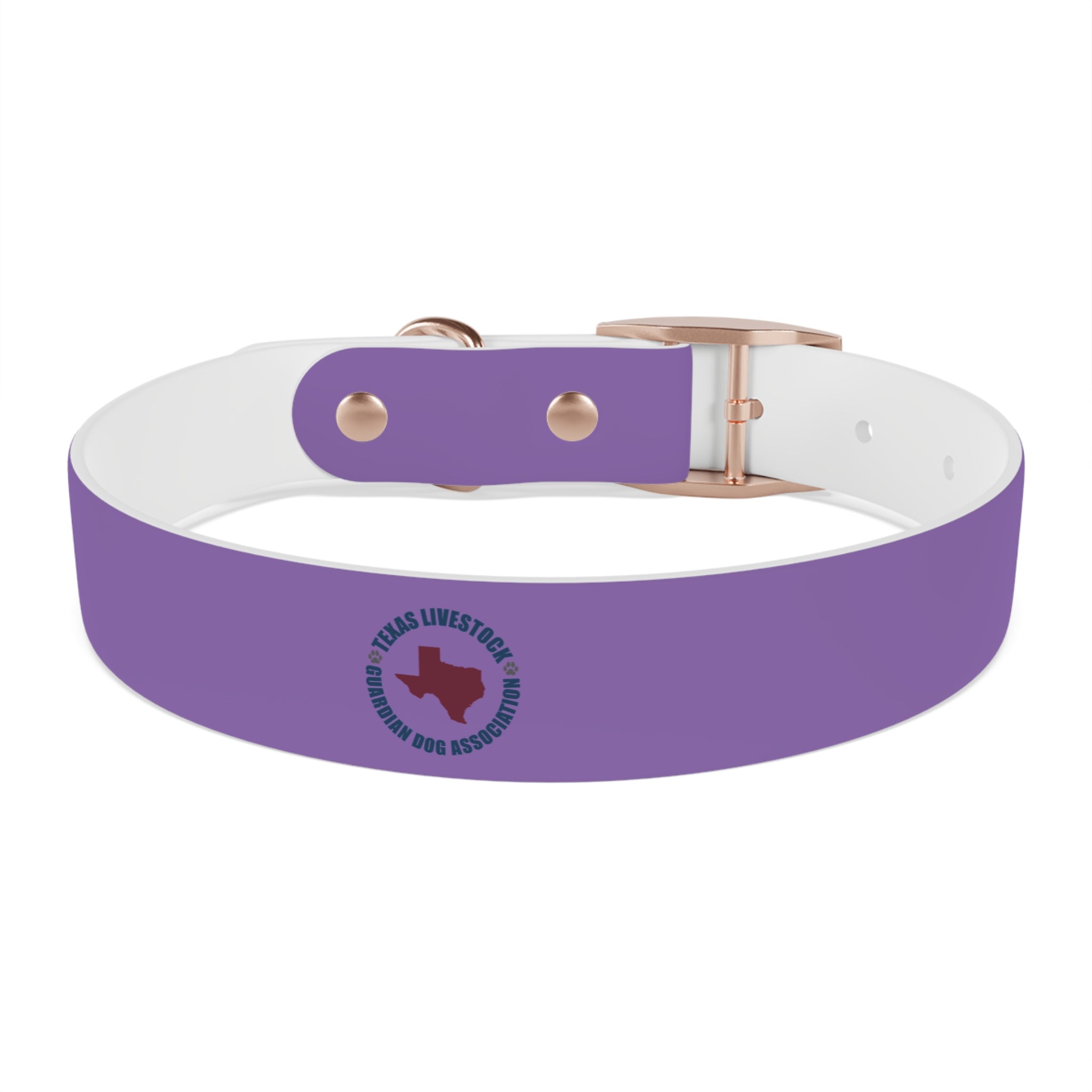 Purple Custom Dog Collar with Texas Livestock Logo — Durable Adjustable Pet Collar