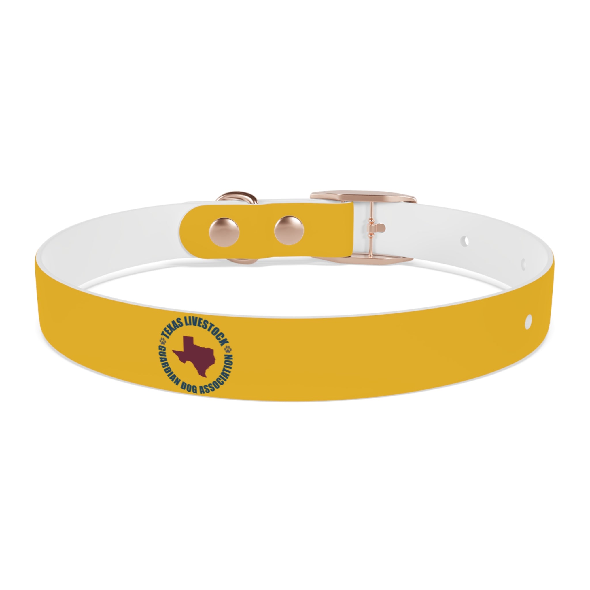 Yellow Customizable Dog Collar — Texas Livestock Association Logo Option