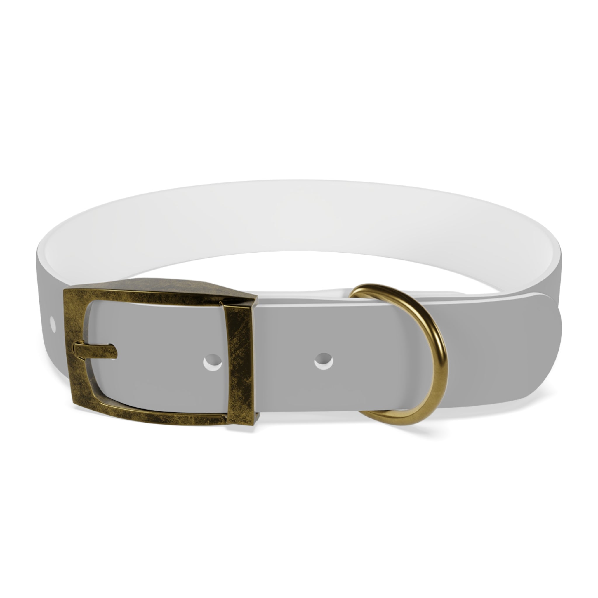 Customized White Dog Collar with Texas Livestock Association Logo