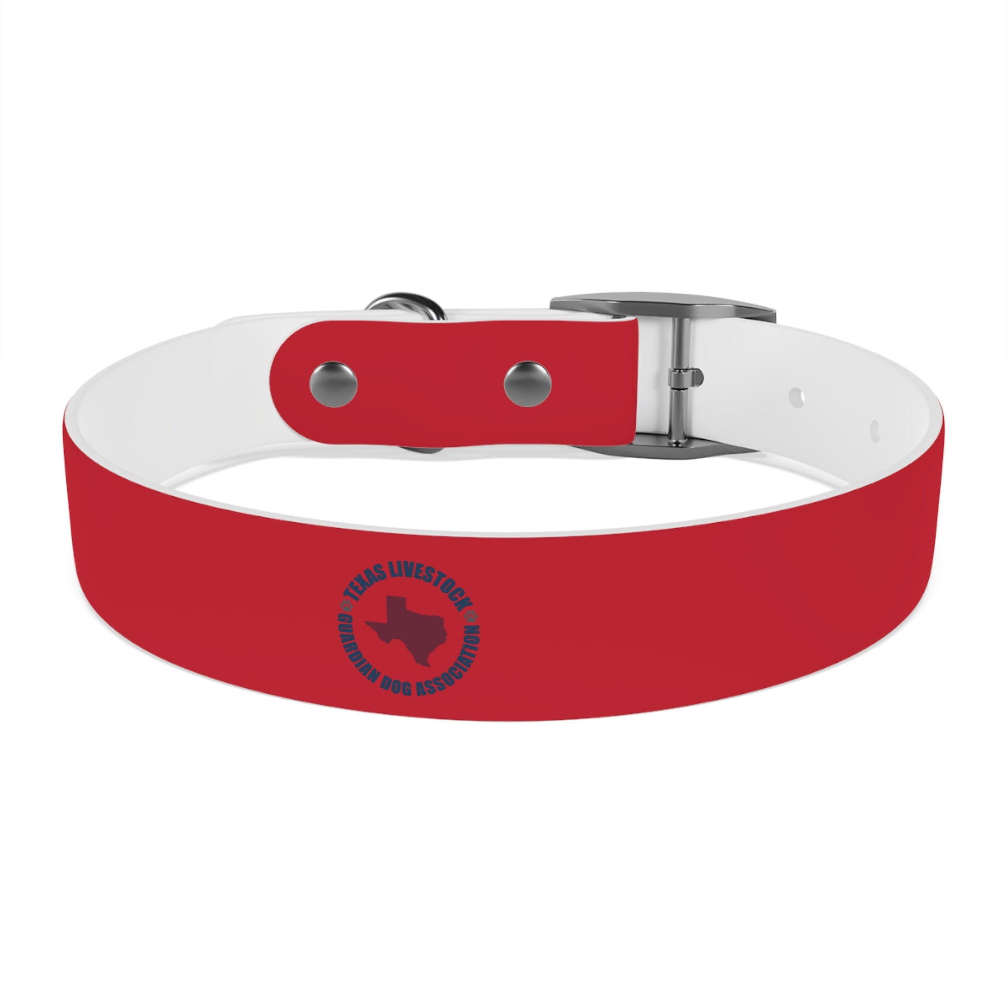 Red Pet Collar with Texas Logo — Durable Adjustable Dog Collar
