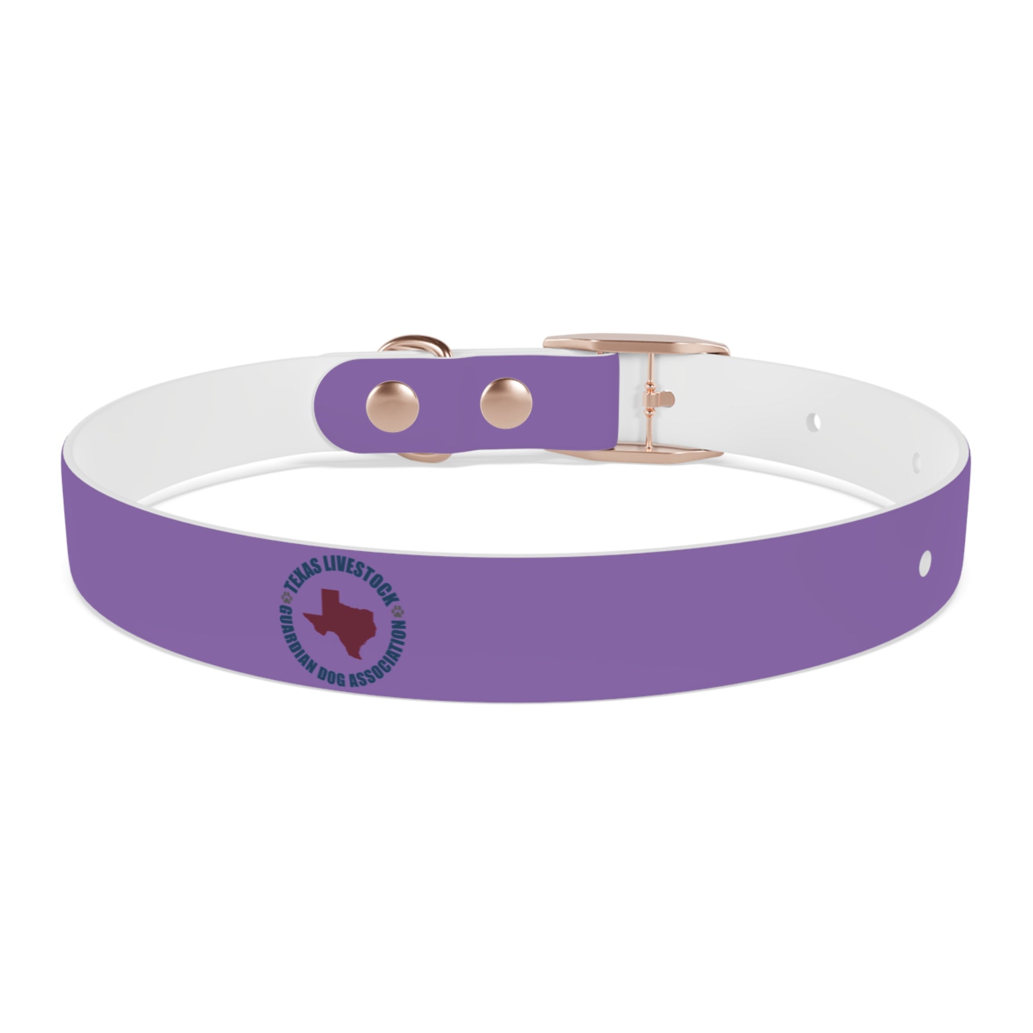 Purple Custom Dog Collar with Texas Livestock Logo — Durable Adjustable Pet Collar