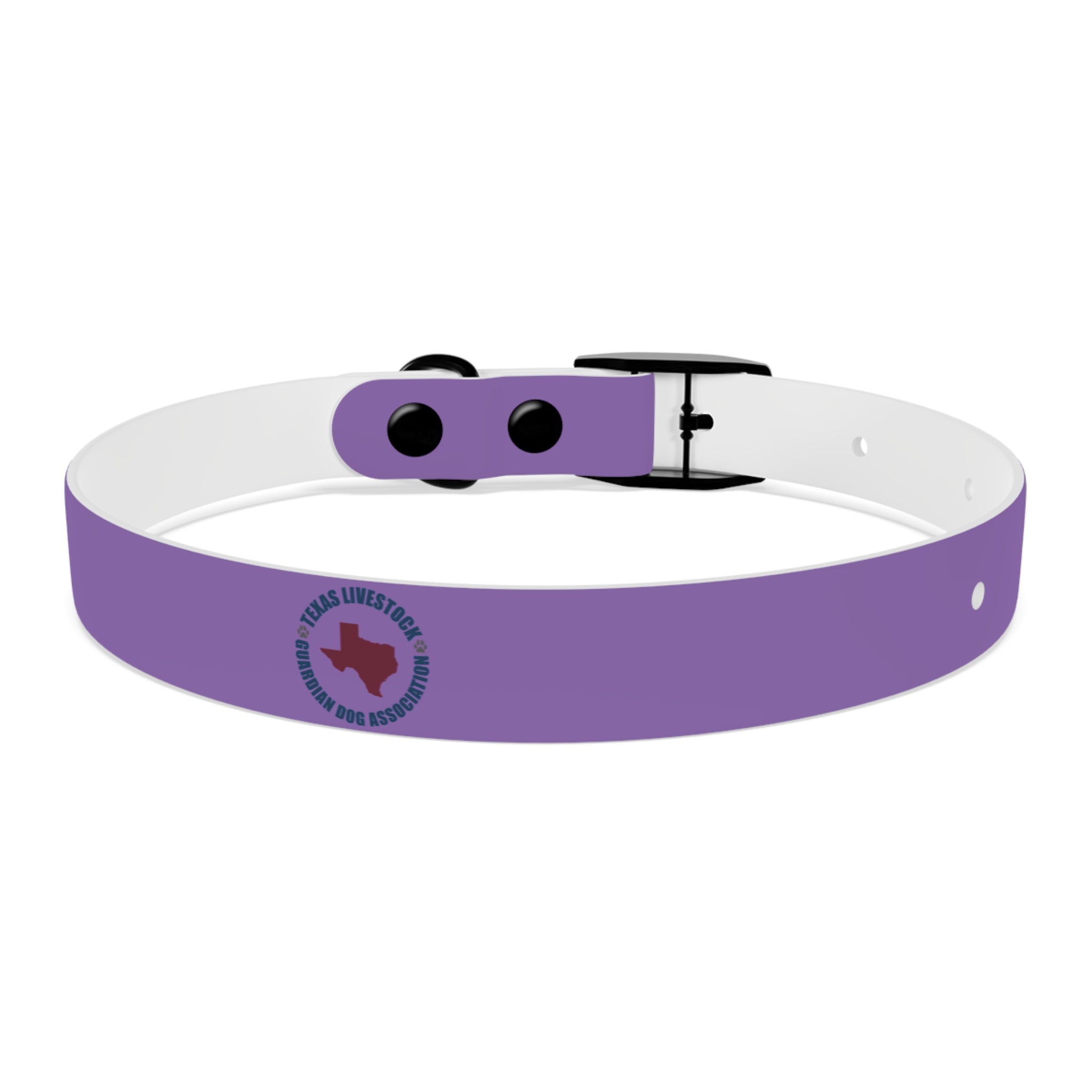 Purple Custom Dog Collar with Texas Livestock Logo — Durable Adjustable Pet Collar
