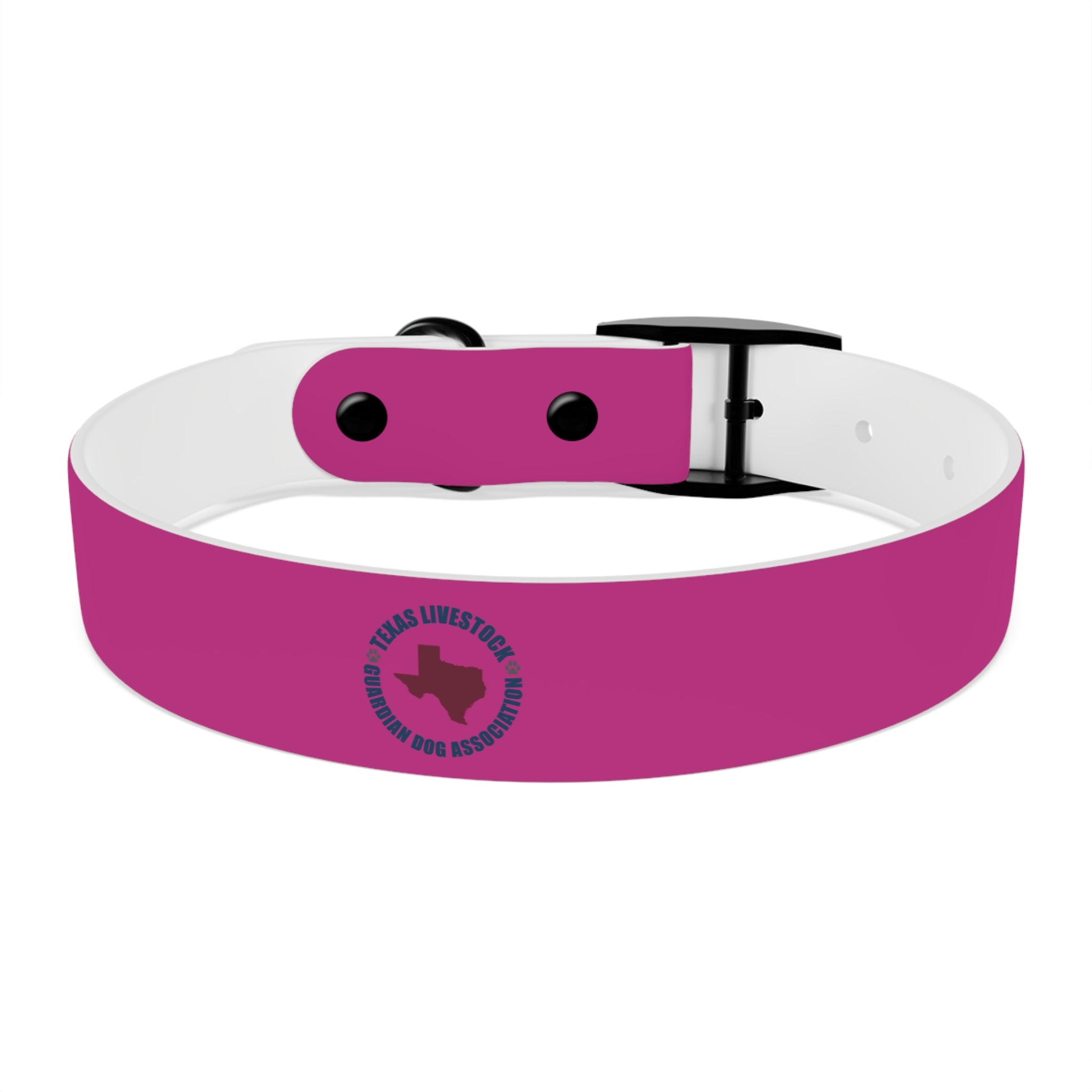 Pink Leather Dog Collar — Texas Livestock Show Logo