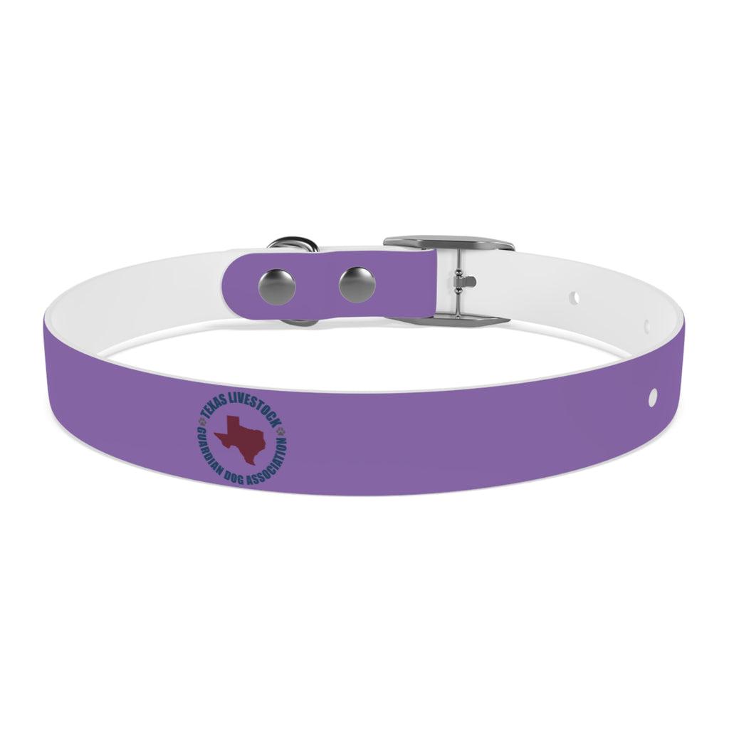 Purple Custom Dog Collar with Texas Livestock Logo — Durable Adjustable Pet Collar